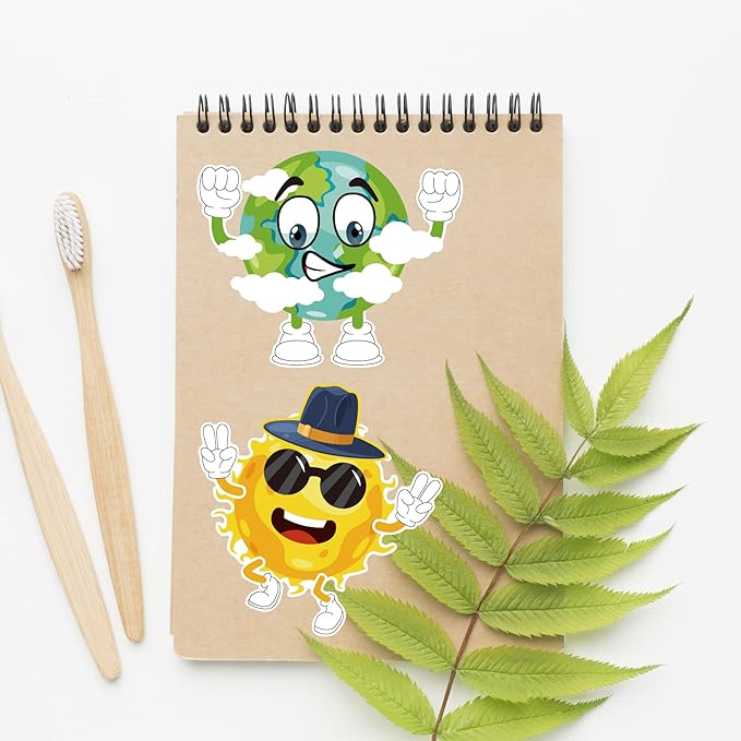 24 sheets 8.27''×5.9'' make your own space stickers for kids toddlers, make a face stickers for kids party favors activities