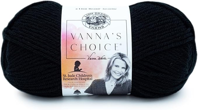 (1 Skein) Lion Brand Yarn Vanna's Choice Yarn, Black