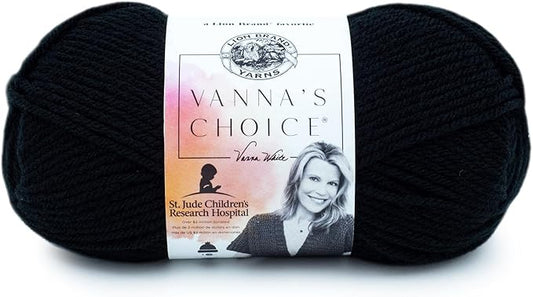 (1 Skein) Lion Brand Yarn Vanna's Choice Yarn, Black