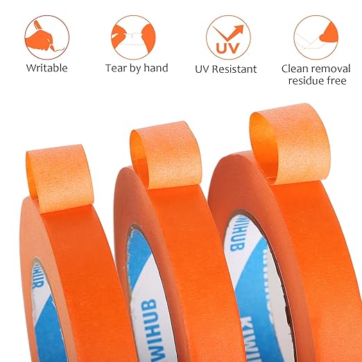 Orange Painters Tape,2 inch x 60 Yards - Medium Adhesive Masking Tape for Painting,Labeling,DIY Crafting,Decoration and School Projects