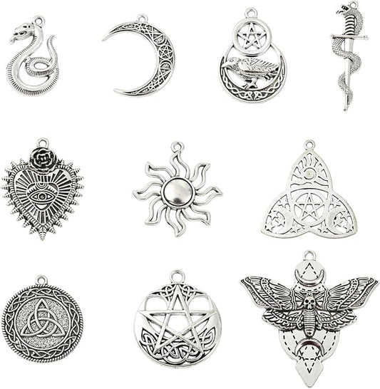 Antique Silver Cross Drink Insect Animal Theme Charms for DIY Jewelry Bracelet Necklace Earring Keychain Decor