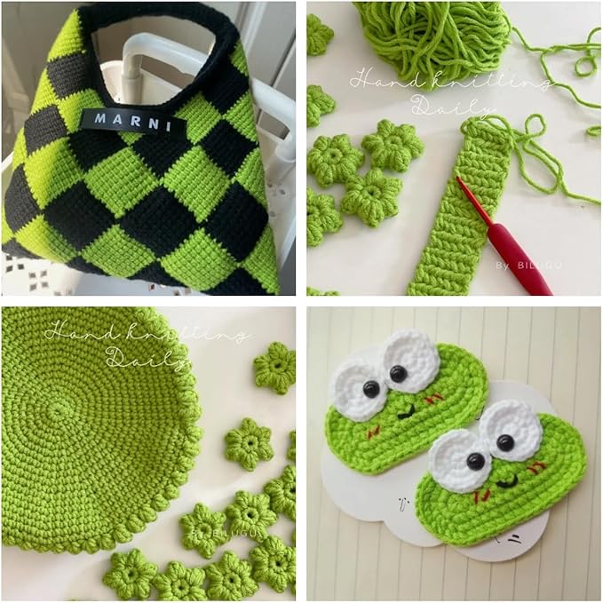 2 Pcs Soft Fluffy Acrylic Yarn for Crocheting and Knitting #4Worsted Weight Yarn-2x50g/2x 142Yards Perfect for Crafts, Blankets Hats, Gloves, Scarf (Tender Green)
