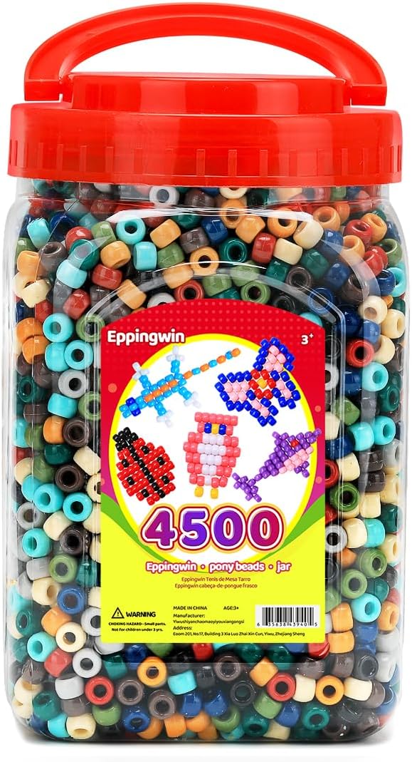 2.5 lb wholesale large pony beads (6x9 mm) bucket, easy storage earth tone beads bulk, over 4500 pony bead for jewelry making, crafts (earth tone)