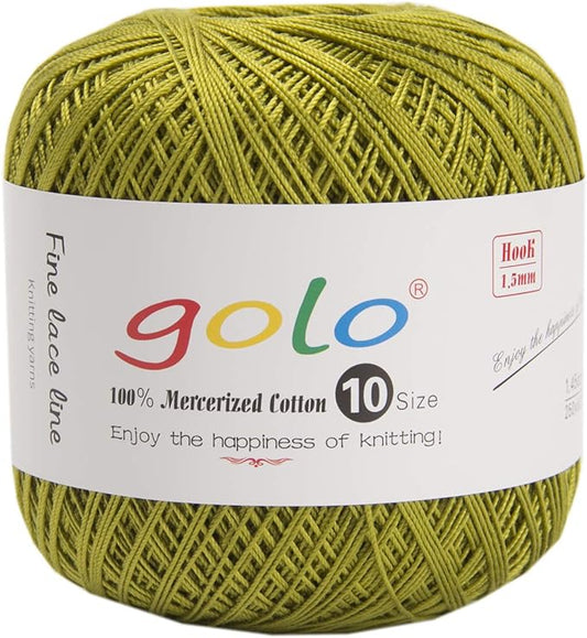 golo Crochet Thread for Begingers Size10 Army Green 808