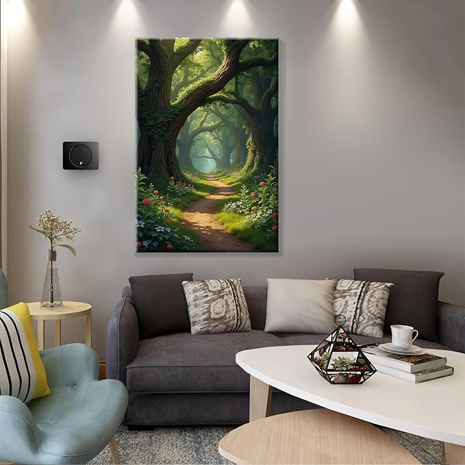 JOOZ Landscape Paint by Numbers Kit for Adults with Frame Forest Paint by Number with Easel Tree Adult Paint by Number Kits Framed Canvas Oil Painting Kits for Home Wall Decor 8x12 Inch