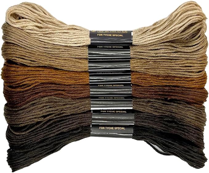 1 Pieces Cross StitchEmbroidery Floss,100% Eco-Cotton Cotton Premium Skeins, Ideal for Arts & Crafts (Brown Series 67980)