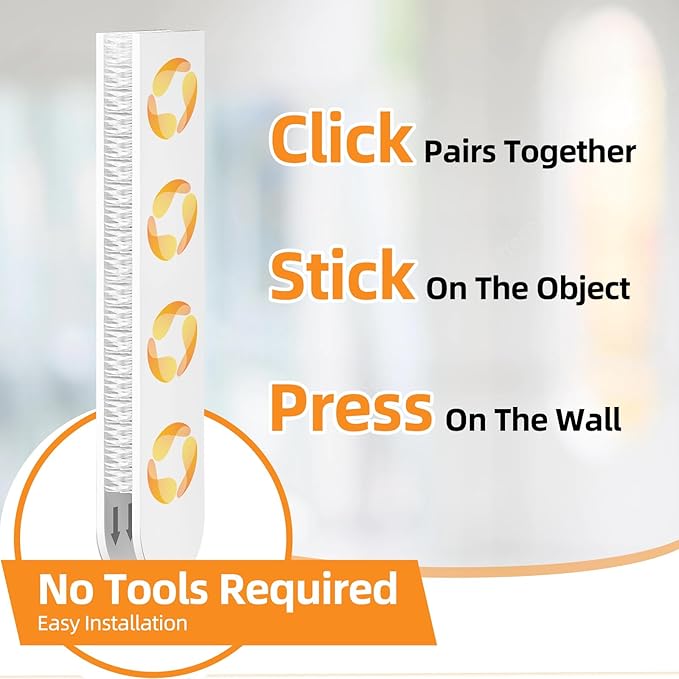 XL Picture Hanging Strips Heavy Duty, 80 Strips Damage Free Removal Picture Hangers for Wall, Sticky Hook & Loop Adhesive Strips for Poster/Picture/Home/Office, 40 Pairs/X-Large, White