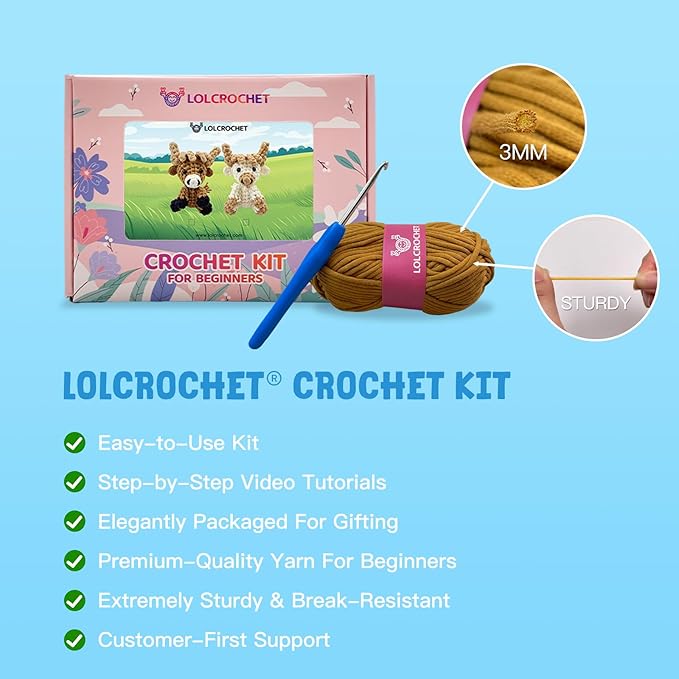 Dog Crochet Kit for Beginners, Learn Crochet Animal Kit, Include Video Tutorial & Manual, Easy Knitting Yarn for Adult, DIY Holiday Birthday Gift Idea(2pack Schnauzer Puppy)