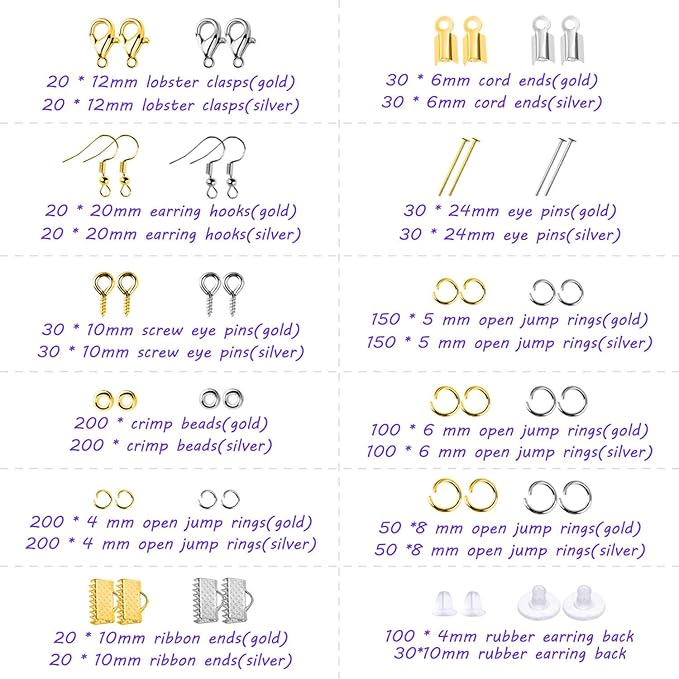 shynek Jewelry Making Kit - Adults Supplies with Tools, Wires, Findings & Charms for Making & Repair