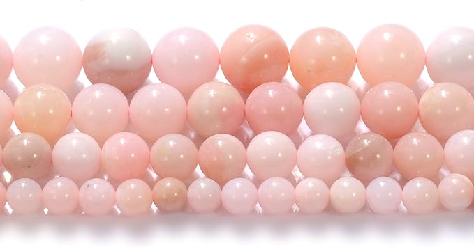10mm Natural Powder Opal A Gemstone Round Loose Beads Crystal Stone Bracelet Necklace Accessories Crafts for Jewelry Making DIY,1 Strand 15"