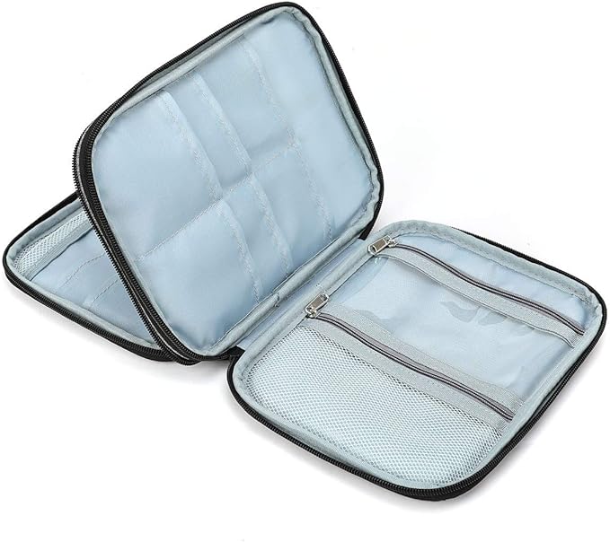 Knitting Needles Case Crochet Hooks Organizer Zipper Bag,Portable Travel Storage Pouch Bag for Carrying Circular Knitting Needles,Crochet Hooks,Knitting Accessories,Sewing Tools(Grey)