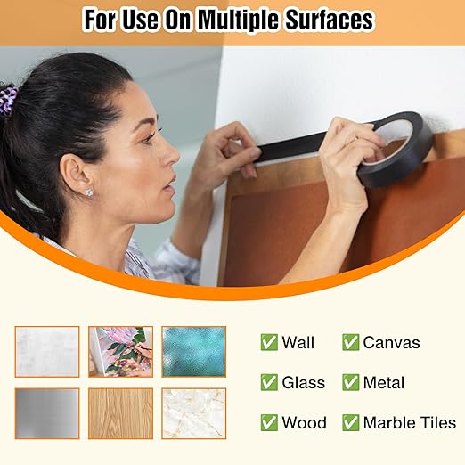 HongWay Masking Tape 1 Inch, 6 Rolls x 22yd (132yds in Total) Painters Tapes for Painting Labeling Arts Crafts, Easy Removal, No Residue (0.94inBlack)