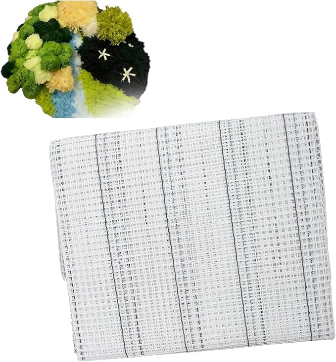 Blank Rug Hooking Mesh Canvas Sheet, Woven Rugs Carpet Making Canvas Mesh Fabric Blank Rug Hooking Braiding Tool Latch Hook Cotton Canvas Sheet for Embroidery Crafts Decoration, 19.7x59 in