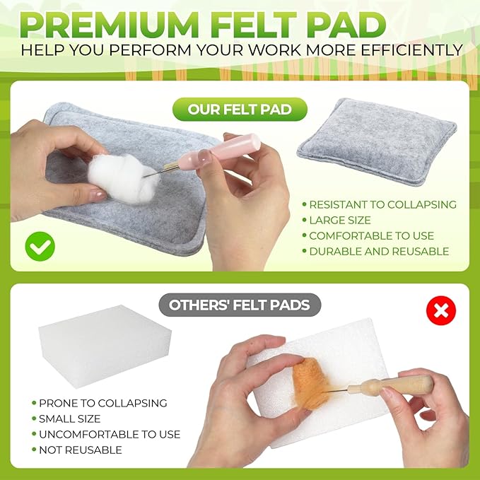 MOREJMTT Needle Felting Kit, 5 PCS Animal Needle Felting Beginner Kits, Wool Felt Needle Felting Tools Foam Pad, Craft Party Supplies for Beginners Adult(Forest Animals)