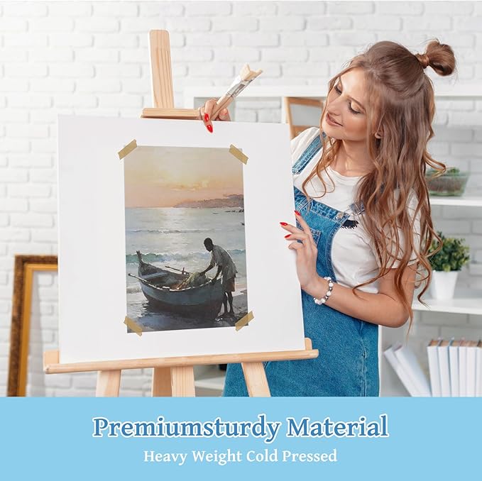 RGBMIX 9x12'' Watercolor Paper Pad Sketchbook 12 Sheets Cotton 140lb/300gsm Pre-Printed Line Art of Couple, Street Musician, Fisherman, Food Cooking Daily Life for Watercolor Acrylic Stress-Relief