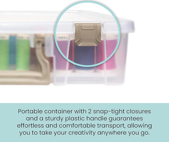 ArtBin Super Satchel Thread Box - Versatile Thread Storage for Sewing, Embroidery, and Quilting - 108 Pegs, Portable Design, Compatible with ArtBin Accessories - Made in USA, Transparent and Compact