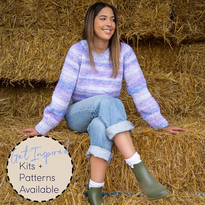Lion Brand Yarn, Re-Spun Thick & Quick Super Bulky Yarn for Knitting, Crochet, and Crafts, Fog, 3 Pack, Soft Fiber for Chunky Blankets, Bulky Throws, and Cozy Sweaters