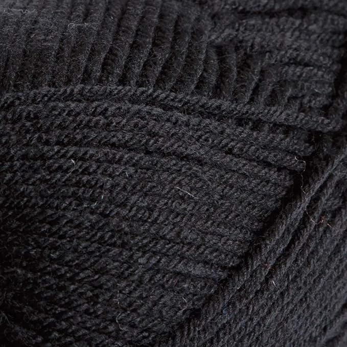 Knit Picks Brava Black 100% Acrylic Worsted Weight Soft Yarn for Knitting, Crocheting, Knitting Machine use, Medium Weight 4 Yarn for Washable Projects (Black)