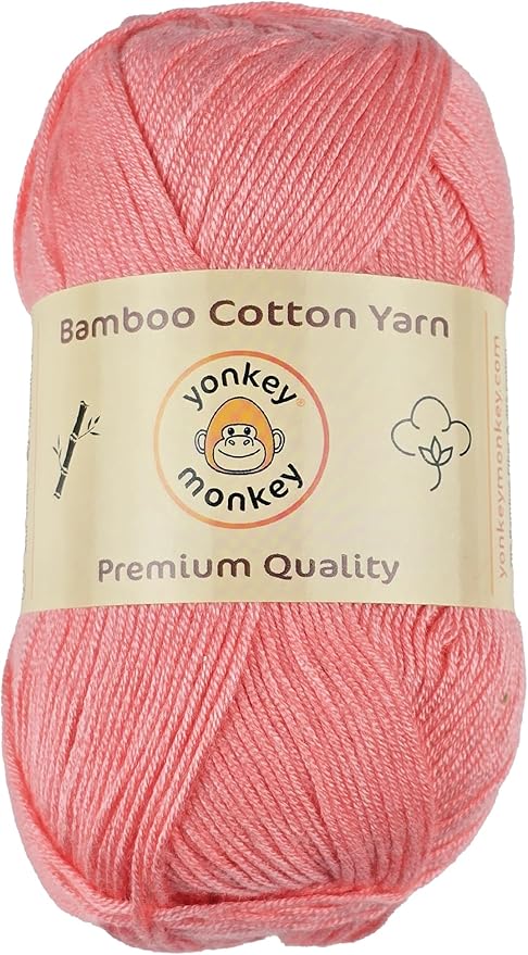 10-Pack of Yonkey Monkey 500 Grams Yarn - 70% Rayon derived from Bamboo, 30% Cotton - Imported - Peach 9008