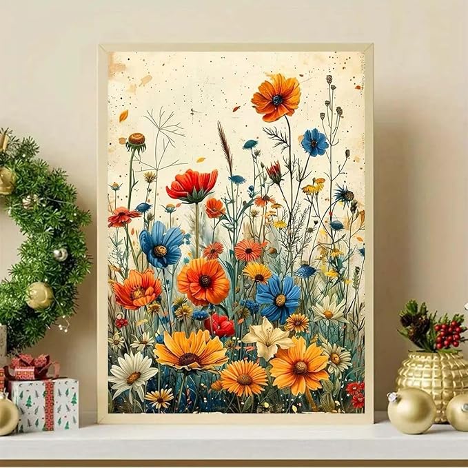 GEMFAMILY 5D Diamond Painting Kits for Adults Beginner,Diamond Art Kits for Wild Flowers, DIY Scenery Full Round Drill Gem Art Craft Kits for Adults for Home Wall Decor12x16 Inch