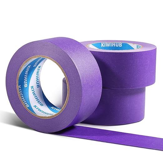 Purple Painters Tape,2 inch x 60 Yards x 3 Rolls (180 Yards Total) - Medium Adhesive Masking Tape for Painting,Labeling,DIY Crafting,Decoration and School Projects