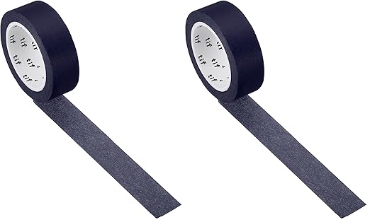 PATIKIL Holographic Washi Tape 0.59 Inch x 10.93 Yards, 1 Roll Self Adhesive Masking Sticker for DIY Art Craft Wrapping Decoration, Dark Blue (Pack of 2)