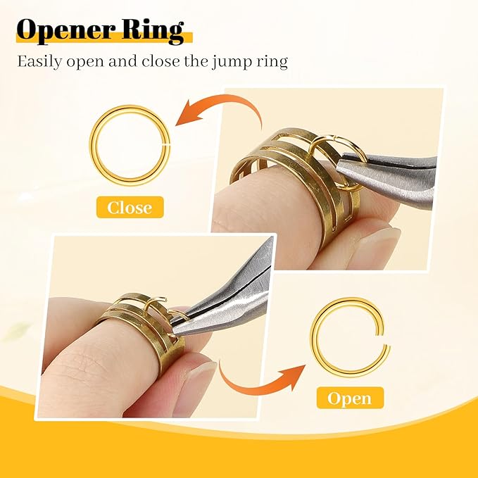 Gartful Jump Rings for Jewelry Making, 4-10mm Gold Jump Ring with Pliers & Tweezers & Opener Ring for Jewelry Repair & DIY Necklace, Bracelet, Earring, Keychain