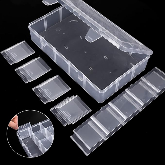 SGHUO 3 Pack 15 Grids Large Plastic Storage Organizer Box,15 Compartments with Dividers for Tackle Box, Beads, Washi Tape, Ribbon, Crafts, Art Supply 10.9X6.5X2.2inch