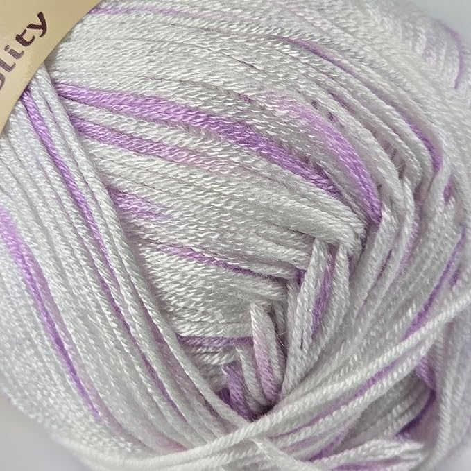 10-Pack of Yonkey Monkey 500 Grams Yarn - 70% Rayon derived from Bamboo, 30% Cotton - Imported - Purple White 9041