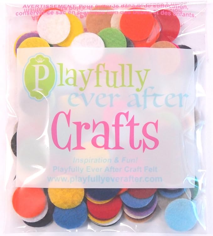 Playfully Ever After Mixed Color Assortment of Craft Felt Circles (1 Inch - 200pc)