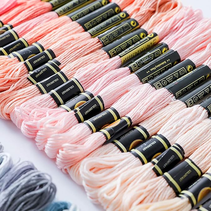 Vilihkc Rainbow Color Embroidery Floss 100 Skeins Per Pack with Cotton for Cross Stitch Threads Bracelet Yarn Craft Floss Embroidery Floss Set