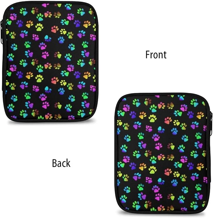 Hechitok Rainbow Dog Paws Crochet Hook Case Without Hooks and Accessories Zipper Storage Organizer Bag with Web Pockets for Various Crochet Needles Accessories Crochet Hook Kit Tools
