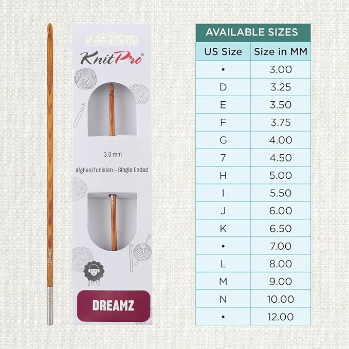KnitPro Dreamz Afghan/Tunisian Crochet Hook | 3mm