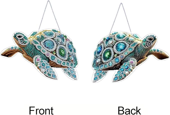 STGLCR Sea Turtle Suncatchers Special Shape Diamond Painting Kits for Beginner,Crystal Rhinestones Diamond Dots Diamond Art DIY Kits for Adults Painting Pendant Ornament for Home Wall Decor 7.8inch