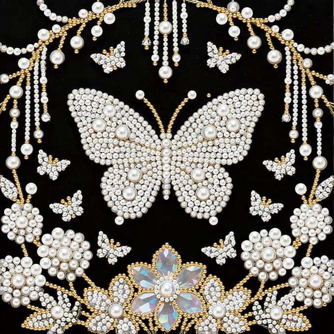 GEMFAMILY Special Shaped Diamond Art Painting Kits for Adults, Butterfly 5D Diamond Painting Kits for Adults Beginner,DIY Pearl Diamond Dots Gem Art Craft for Home Decor 11.8 x 11.8 inch