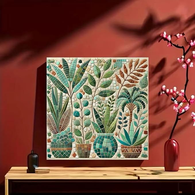 GEMFAMILY Diamond Painting Kits for Adults Beginner,5D Diamond Art Kits for Potted Plants,DIY Full Round Drill Diamond Dots Paintings Gem Art and Crafts Home Decor 13.8 x 13.8 Inch