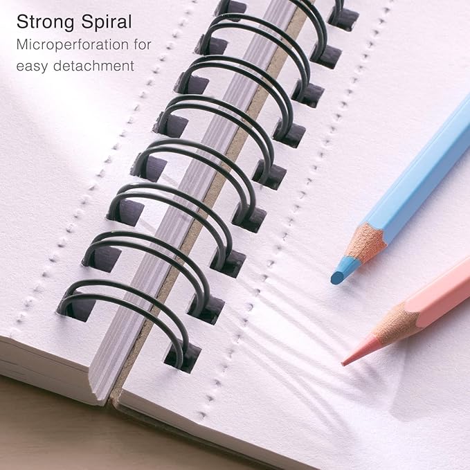 artistic eye 9x12 premium sketch book set, 100 sheets, spiral bound, 68lb (100gsm), acid-free drawing paper, ideal for kids, teens & adults (set of 2)