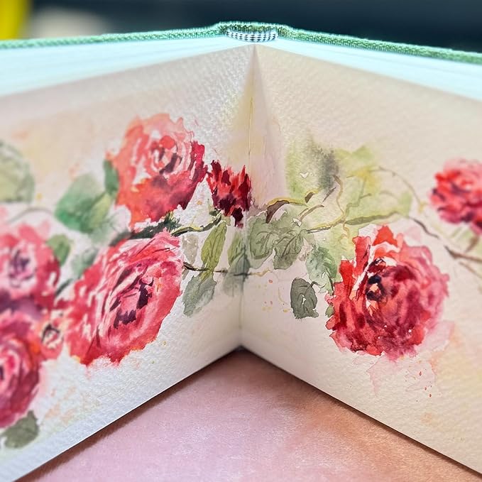 42 Sheets Watercolor Journal, 4x6in Watercolor Sketchbook with 140 lb/300 GSM Cold Press Cotton Paper, Mini Watercolor Notebook, Ideal for Painting, Drawing & Mixed Media