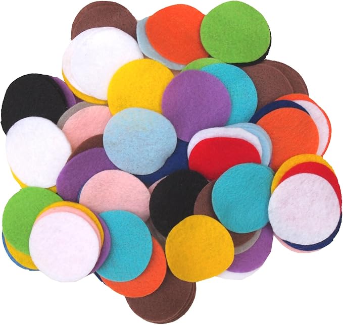 Playfully Ever After Mixed Color Assortment of Craft Felt Circles (1 Inch - 200pc)