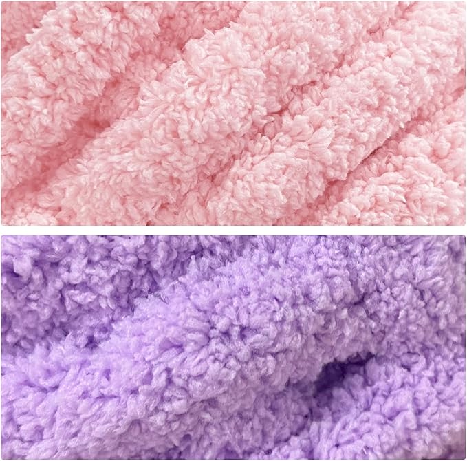 MABOZOO Assorted Chunky Yarn for Crocheting 8 Pack,Fluffy Jumbo Chenille Yarn,Soft Plush Yarn Bulky,Giant Thick Fuzzy Yarn for Hand or Arm Knitting,Pink & Purple(31.7 yds,8 oz Each Skein)