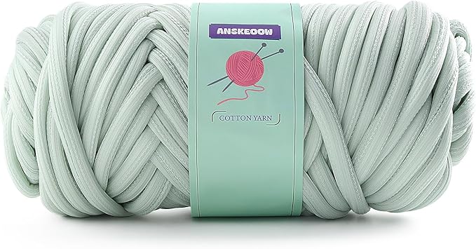 Chunky Yarn for Hand Knitting & Crocheting, Thick Big Twist Tubular Yarn for Making Blankets, Bags, Baskets, Pillows & Pet Nests - 0.55lb/250g Matcha Green