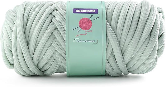 Chunky Yarn for Hand Knitting & Crocheting, Thick Big Twist Tubular Yarn for Making Blankets, Bags, Baskets, Pillows & Pet Nests - 0.55lb/250g Matcha Green