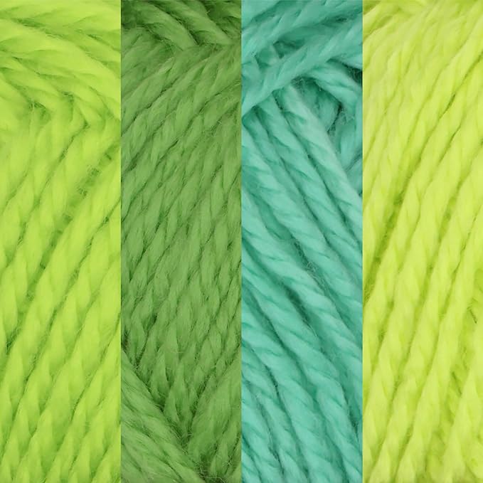 JubileeYarn Amigurumi Select Yarn - DK Acrylic - Shades of Green - 4 Skeins