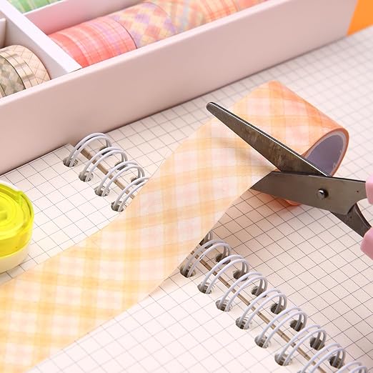 Lattice Washi Tape Set, 100 Rolls Masking Tape, 5/8/10/15/20/30mm Wide 6.56ft Long/Roll Aesthetic Decorative Tape, Scrapbooking Bullet Journal Supplies, Gifts for Girls Boys