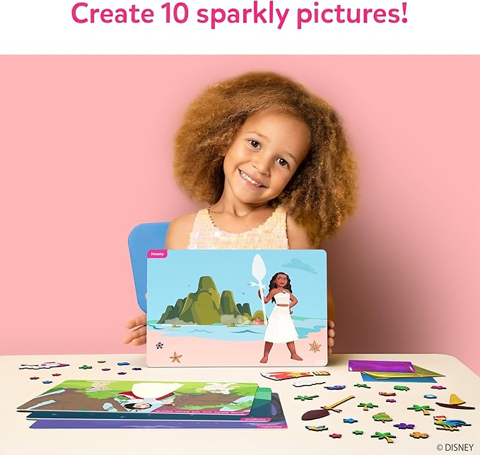 skillmatics foil fun - disney princess, mess-free art & craft kits for kids, diy activity, travel toy, perfect valentine’s day gift for fans of moana, cinderella, ariel, jasmine, ages 4, 5, 6, 7, 8, 9