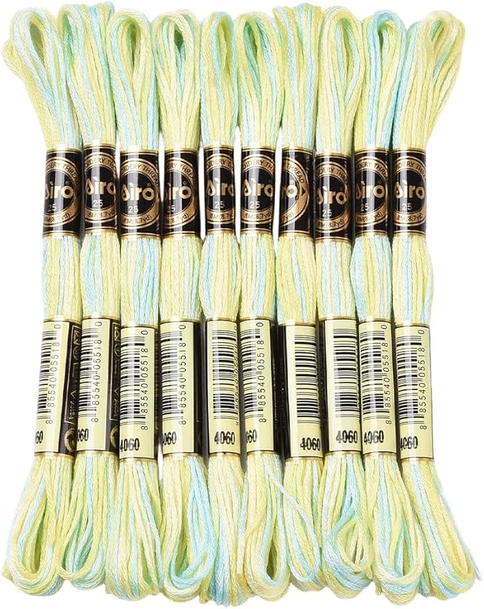 10 Skeins 87.5 Yards 6 Ply Champagne Gold Variegated Cross Stitch Floss Segment Dyed Embroidery Thread Gradient Friendship Bracelet String Bulk for Sewing Making Jewelry Needlecraft Knitting