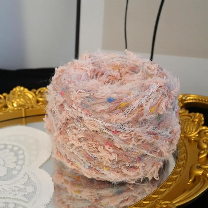 WWnYY Hand Spun Yarn 50g/Skein Wool Cotton Mohair Acrylic with Hand Art Blended Colorful Handmade