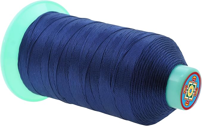 Mandala Crafts Size 207 630D T210 Bonded Nylon Thread - Navy Blue 800 YDs Tex 210 Heavy Duty Sewing Threads for Leather, Jeans, Weaving, Outdoor Marine Upholstery