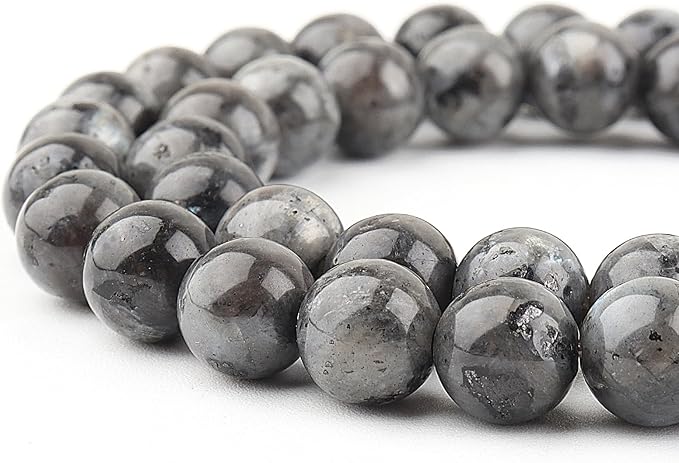 6mm Natural Stone Beads for Jewelry Making - Gemstone Round Loose Beads for Bracelets(58-62pcs, Black Labradorite)