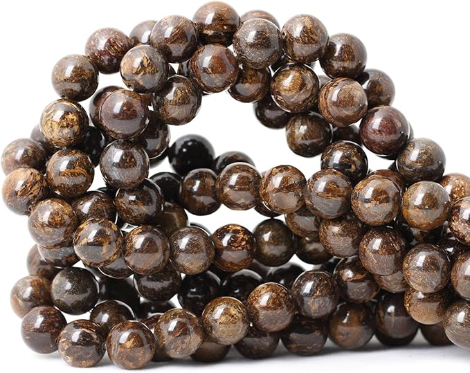 cheavian 35pcs 10mm natural bronzite gemstone round loose beads for jewelry making diy handmade 1 strand 15"